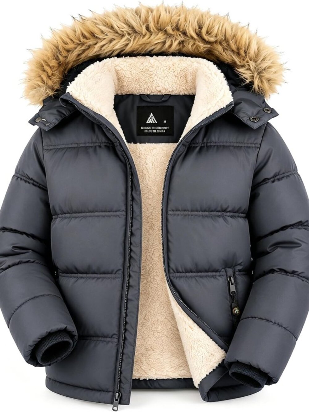 Boys Girls Winter Puffer Jacket Water Resistant Hooded Coat